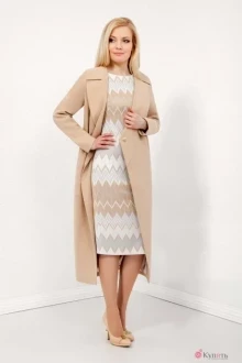 Пальто Azzara 556-1 песок/зигзаг