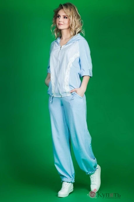 Брючный костюм Euromoda 202 небесно-голубой #1