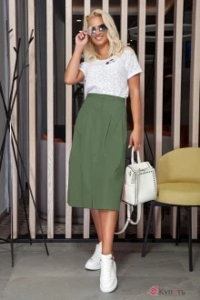 Юбочный костюм DilanaVIP 1277 хаки
