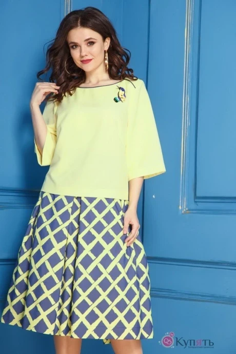 Юбочный костюм Anastasia 265 жёлтый/синий #1