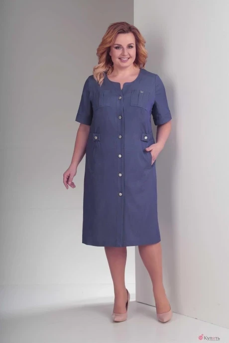 Платье Орхидея Люкс 840 синий #1