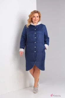 Пальто Diamant 1328 синий+серый