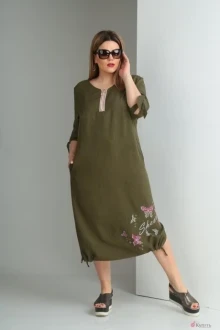 Платье VIOLA STYLE 0839 хаки