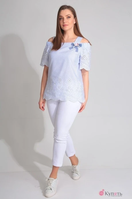 Брючный костюм Ладис Лайн 913 голубой #1