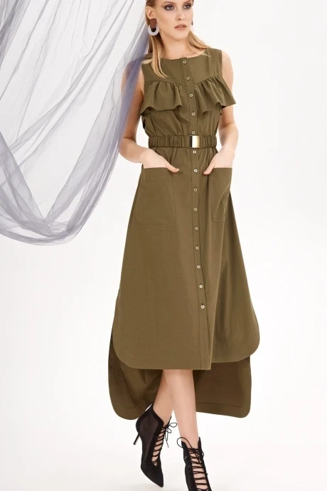 Платье DILIA 0212 хаки #1