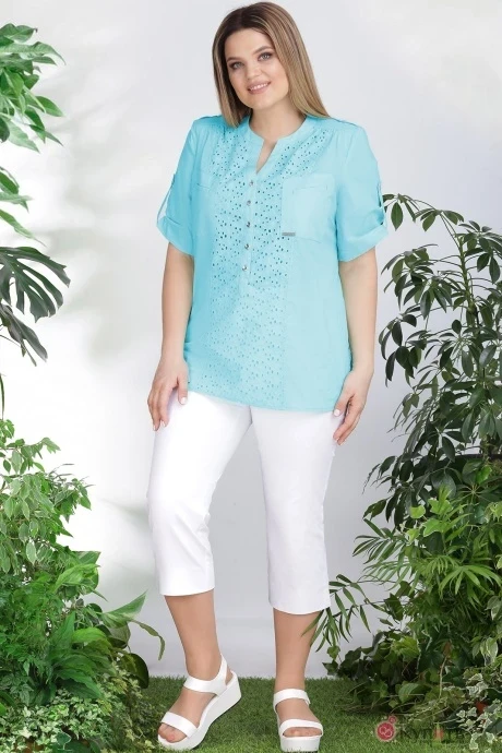 Блузка, туника, рубашка LeNata 12895-1 нежно-бирюзовый #1