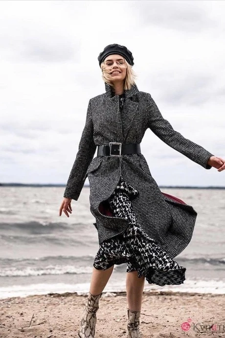 Пальто Sorochinskaya 0213010 черно-белая мелкая гусиная лапка #1