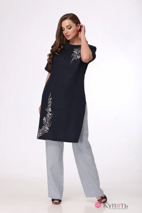 Брючный костюм MALI 708 синий/серый #1