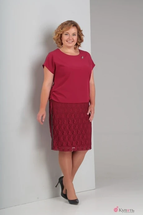 Юбочный костюм Diamant 1318 бордо #1