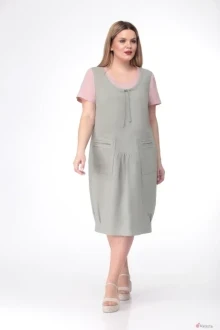 Платье Карина Делюкс В-144 хаки