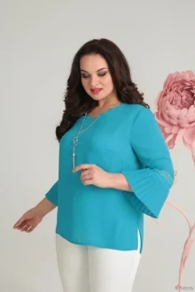 Блузка, туника, рубашка SandyNa 13566-2 бирюза