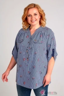 Блузка Таир-Гранд 62329 синяя полоска