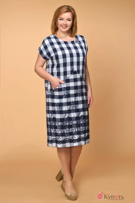 Платье Медея и К 1920 синяя клетка #1