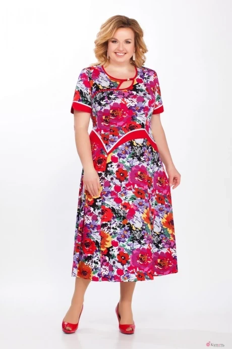 Платье Медея и К 1851 красные цветы #1