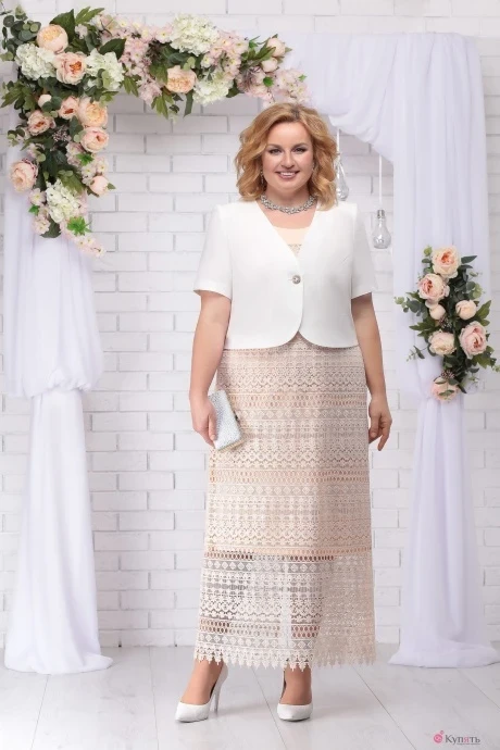 Юбочный костюм Нинель Шик 7240 беж #1
