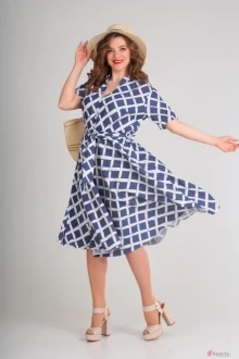 Платье Anastasia Mak 586 сине-белый