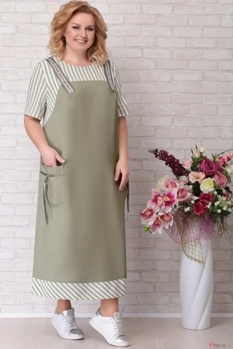 Платье УТИЛЬ AIRA style 674 хаки #1