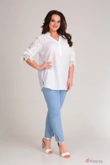 Брючный костюм Diamant 1438 с голубыми брюками