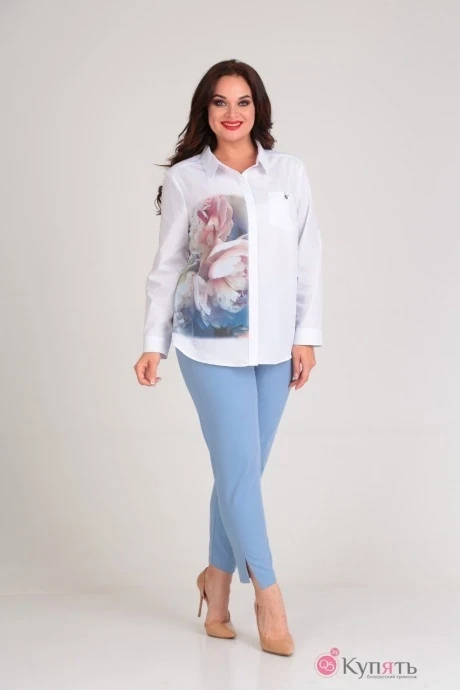 Брючный костюм Diamant 1437 с голубыми брюками #1