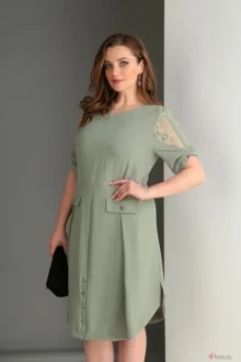 Платье VIOLA STYLE 0861 светлый хаки