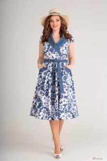 Платье Anastasia Mak 614 бело-синий