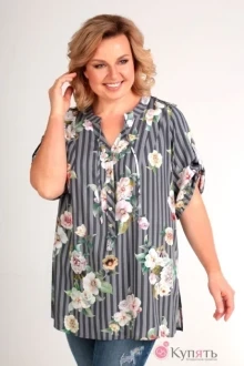 Блузка Таир-Гранд 6210 полоска цветы