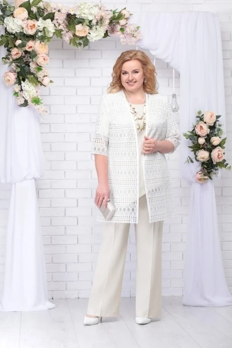 Брючный костюм *Распродажа Нинель Шик 2201 бежевый #1