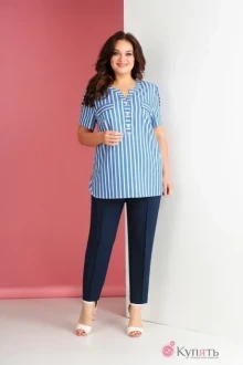 Брючный костюм Ksenia Style 1673 темно-синий