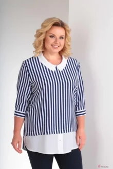 Блузка, туника, рубашка Орхидея Люкс 958 синий