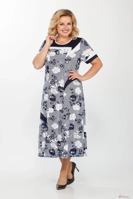 Платье Медея и К 1993 синяяузкая полоска #1