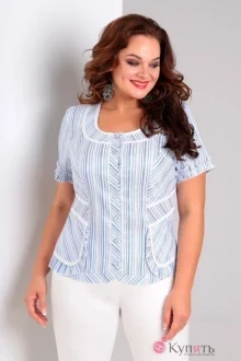 Блузка, туника, рубашка Таир-Гранд 6271 голубая полоска