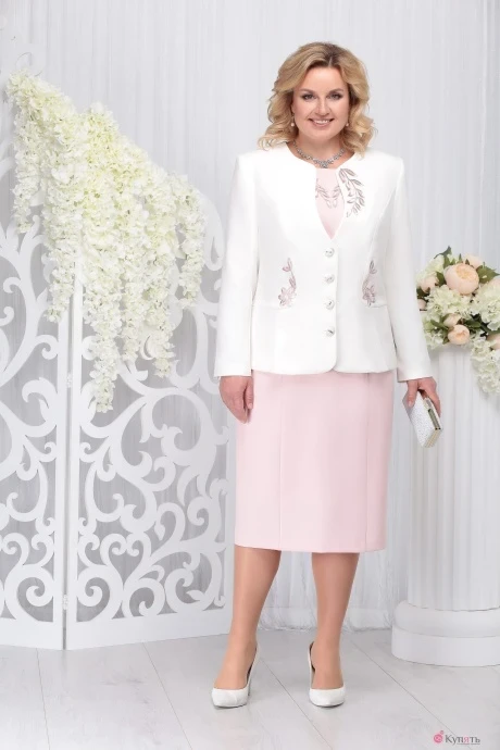 Юбочный костюм Нинель Шик 5724 пудра #1