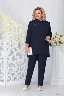 Брючный костюм Нинель Шик 5726 тёмно-синий