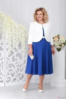 Юбочный костюм Нинель Шик 1178 василёк