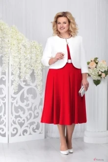 Юбочный костюм Нинель Шик 1178 красный