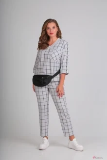 Брючный костюм Anastasia Mak 639 серый