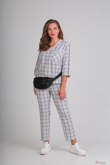 Брючный костюм Anastasia Mak 639 серый #1