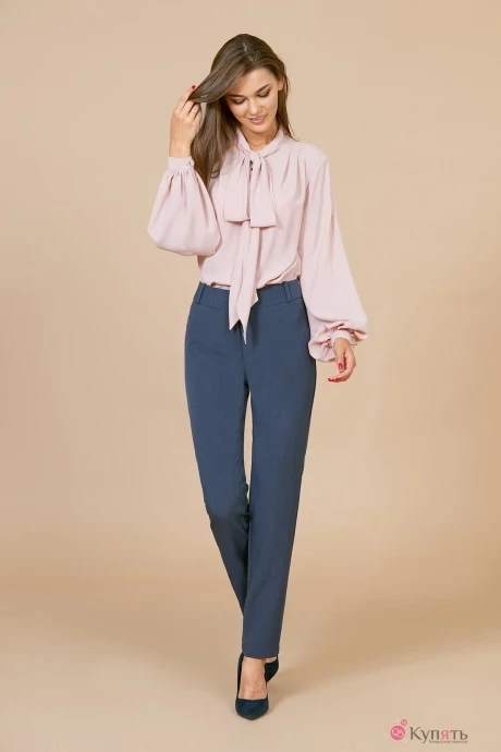 Брюки EOLA 1706 темно-серый с пыльно-голубым оттенком #1