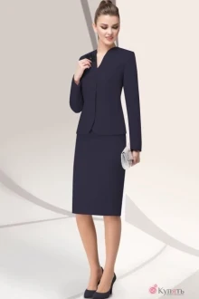 Юбочный костюм LeNata 22865 тёмно-синий