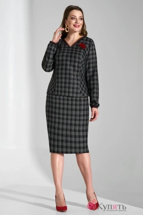 Юбочный костюм Lissana 3731 черный в клетку #1