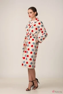 Пальто Rosheli 671 светло-бежевый в круги