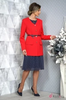 Юбочный костюм ALANI COLLECTION 975 темно-синий+красный