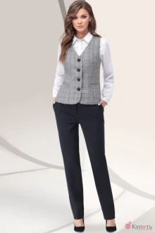 Брючный костюм LeNata 32912 серая клетка