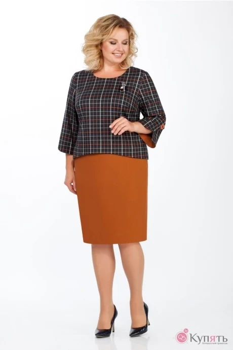 Юбочный костюм Bagira 573 клетка синяя с терракотом #1