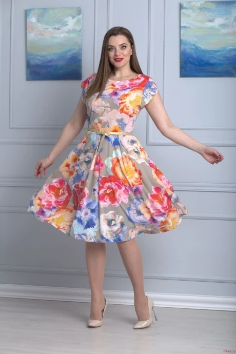 Платье Anelli 298/1 розовый с желтым #1