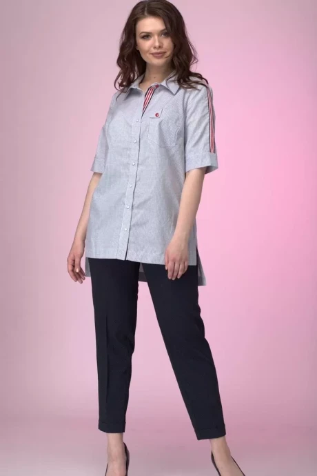 Рубашка Anelli 666 клетка+лампас #1