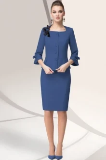 Юбочный костюм *Распродажа LeNata 22757 василёк дефект