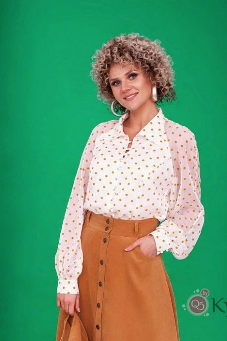 Блузка Euromoda 157/2 молоко с горчицей #1