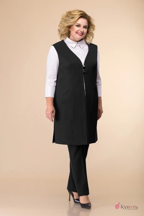 Брючный костюм Romanovich Style 3-1759 черный/сирень #1