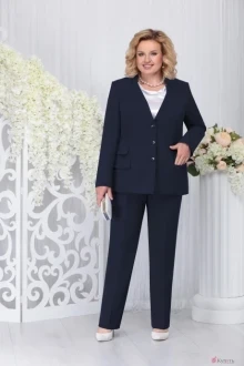 Брючный костюм *Распродажа Нинель Шик 2211 тёмно-синий